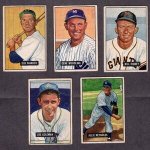Lot of 5 Different 1951 Bowman Baseball Cards